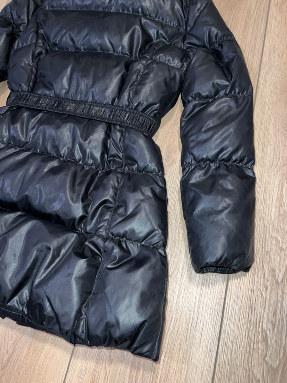Michael Kors Black Quilted Belted Puffer Coat with Fur Trim - Picture 12 of 16